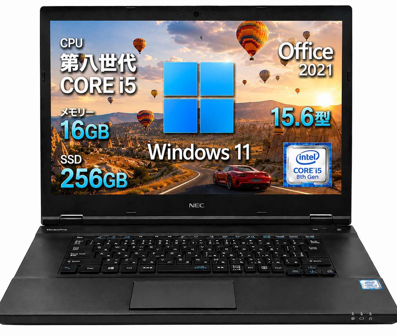 (Refurbished) NEC VersaPro VK Series Core i5-8250U Memory 16GB + SSD 256GB | 15.6-inch Laptop, Office 2021, Windows 11 Pro, Wi-Fi and Bluetooth Compatible