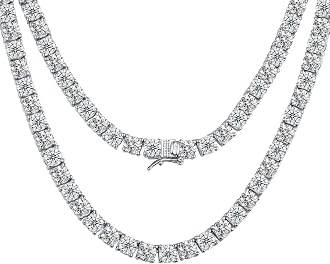 Tennis Necklace 18K White Gold Plated 