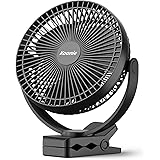 KOONIE 10000mAh Clip on Fan Battery Operated, USB Fan with Clip, 8-Inch Portable Desk Fan with 4 speeds and 24 Hours Working 