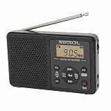 WINTECH アラーム時計付 AM/FMデジタルチューナーラジオ ブラック W98xD19xH60mm DMR-C620