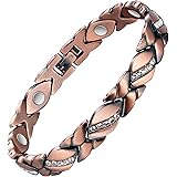 Magnetic Copper Bracelets for Women,Crystal Bracelets for Women with 3500 Gauss Magnets,99.9% Pure Copper Bracelets,Christmas