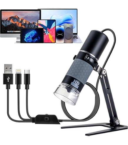 USB Microscoop Camera 40X tot 1000X, Cainda Digitale Microscoop met Metalen Stand & Draagtas Compatibel met Android Windows Linux Mac, Draagbare Microscoop Camera voor Kinderen Studenten Volwassenen