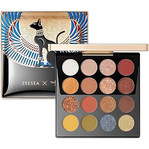 ZEESEA(ズーシー)(日本語正規品)大英博物館 エジプトシリーズ アイシャドウパレット(16色)01 アンダーソンの猫 17g 日没色 アイシャドウ