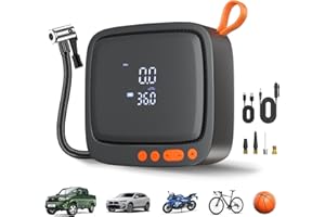 Baiikforza AP22 Dual Power Tire Inflator, 150 PSI Portable Air Compressor with 6 Min Inflation & 1 Min Top Off, Auto Shut Off, Cordless Digital Air Pump for Car, Bike, Motorcycle, Ball, Inflatables