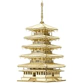 ki-gu-mi 五重塔 - 小学生 から 大人 まで 楽しめる 木製 3D 立体パズル DIY 工作キット - 男の子 女の子 の 知育玩具 - 立体アート として 大人の プレゼント にも最適な ウッドパズル