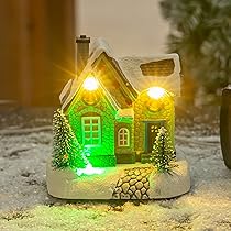 クリスマス置物ハウス ミニハウス 光る雪の家 オーナメント LEDライト付 Amazon.co.jp: クリスマス 飾り ミニハウス 子供 置物 光る雪の