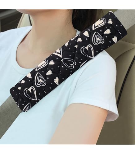 Coldinair Galaxy Car Seat Belt Pads – 2 Pack Soft Shoulder Covers, Blue Butterfly Floral Design