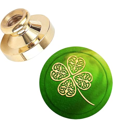 Afobby Flower Wax Seal Stamp Kit - Removable Brass Head & Rosewood Handle, 25mm Four Leaf Clover Design For Invitations - View #7