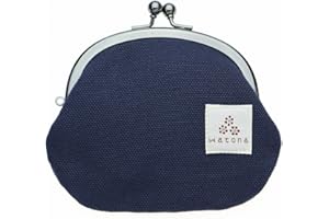 watona 帆布がま口 3.3寸丸形小銭入れ (ミッドナイトブルー)