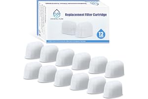 Crystal Pure 12-Pack Water Filters for Breville BES840 BES860 BES870 BES878 BES900 BES920 BEP920 BES980 BES990 BWF100, Ion Exchange Replacement for Coffee Machine Brewer Accessories
