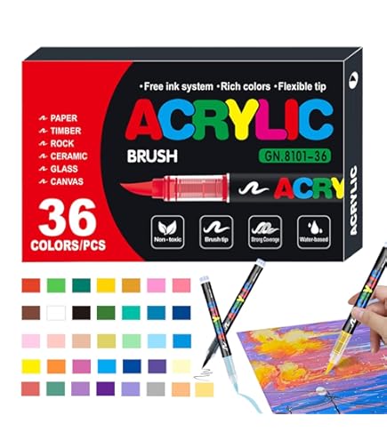 Amazon.co.jp: Guangna アクリルペイントマーカー ブラシチップ 鮮やか
