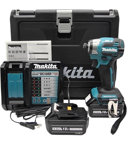 Makita - マキタ18v インパクトドライバー&amp;バッテリー マキタ インパクトドライバー 18V 充電式 MAKITA XDT11Z 青 純正