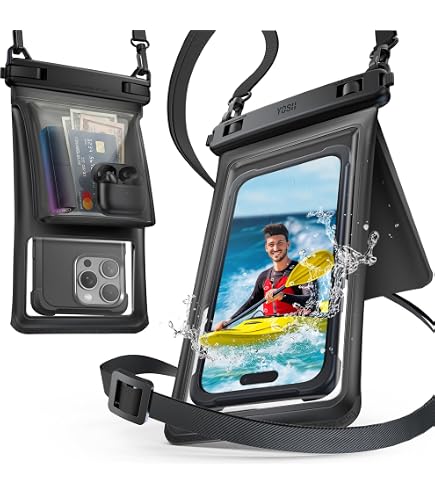 Amazon.co.jp: 【ダブルポケット】YOSH スマホ 防水ケース 小物収納