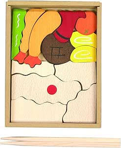 Amazon お弁当パズル 箸付き 木製手作りおもちゃ 日本製 木製パズル おもちゃ
