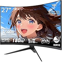 Amazon.co.jp: KTC H27S17 27 Inch Curved Gaming Monitor WQHD
