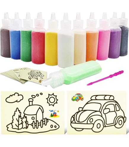 Amazon.co.jp: カラーサンド 12色セット DIY 色砂 砂絵 各10g : おもちゃ