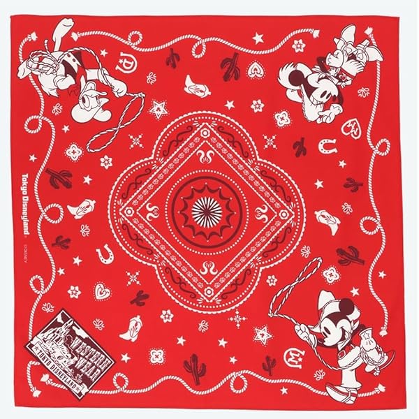Amazon | ミッキー マウス バンダナ 大判 ハンカチ (水色