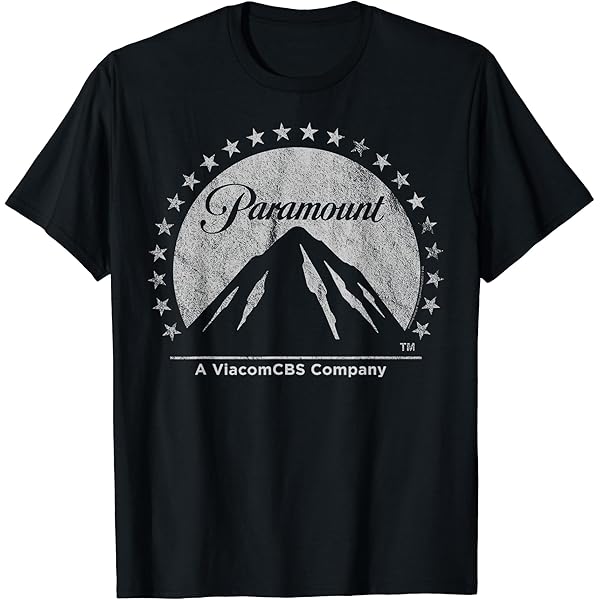 Amazon | Paramount ネオンブルーロゴ風景 Tシャツ | Tシャツ