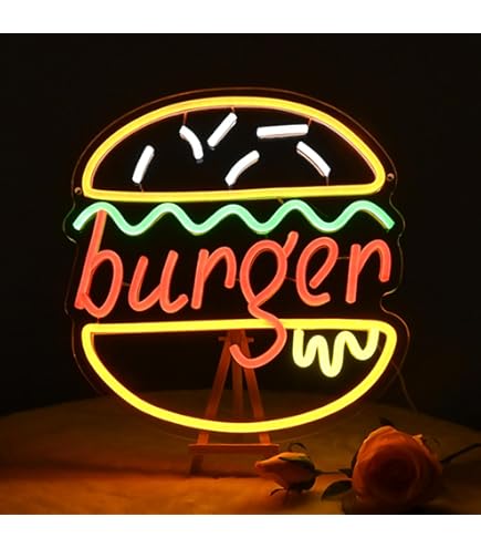 Amazon | ハンバーガー ネオンサイン Hamburgerネオン Burger