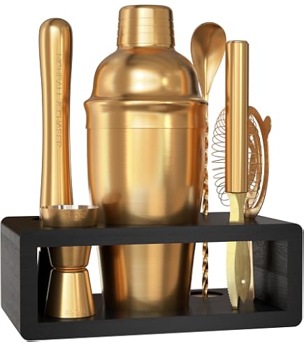 Buyerstar 5-teiliges Bar-Set Aus Edelstahl - Cocktail-Shaker, Barwerkzeuge, Mixologie-Set In Gold