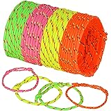 ArtCreativity Adjustable Friendship Bracelets - Pack of 144 Fabric Material Wristbands in Assorted Neon Colors - Fun Party Fa