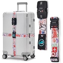Amazon.co.jp: Travelkin クロスラゲッジストラップ TSA承認 伸縮性