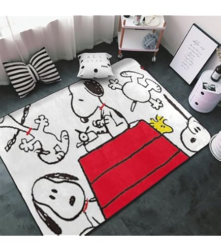 Amazon｜ラグ カーペット 黄色 ピーナッツ スヌーピー