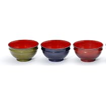 和風陶器すりばち汁椀 3つセット Amazon.co.jp: 宮本産業 山中塗 レンジ・食洗機対応三彩汁椀（3色組
