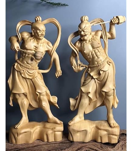 Amazon｜【dsdsad】金剛力士像 木彫り 30cm 仁王像 置物 厄除け お守り