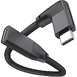 UseBean USB type C 延長ケーブル L字型 0.2M, 直角90度 USB-C 3.1 Gen 2 20Gbps高速データ転送PD 100W急速充電USB Cオス-USB Cメス 4K@60HZ映像出力 タイプc延長コード MacBo