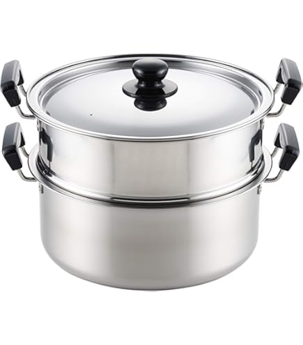Amazon｜ニューセレット アルミ 2段 蒸し器 30cm H-2419｜蒸し器  