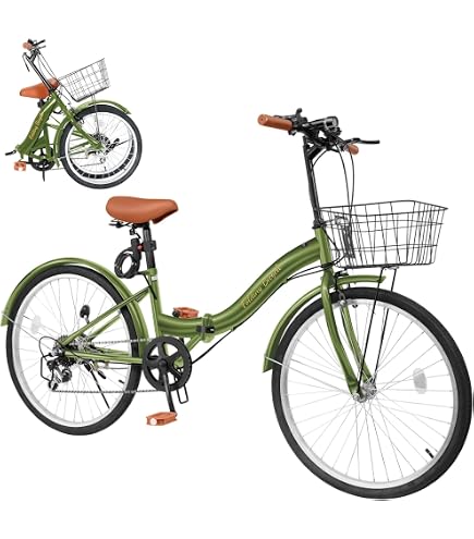 Amazon | 折りたたみ自転車 22 24インチ外装6段変速ギア フロント