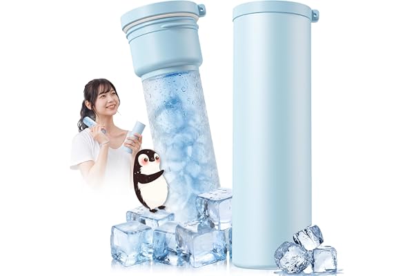 氷嚢 魔法瓶構造 氷のう 【-5℃凍結保冷ジェル】熱中症対策 グッズ 暑さ対策 グッズ 首 冷やす 大容量 ミニアイスパック 水筒型 冷却グッズ 結露なし 持ち運び可能 水漏れ防止 ひんやり 繰り返し利用 スポーツ 野球 サッカー ゴルフ スポーツ全