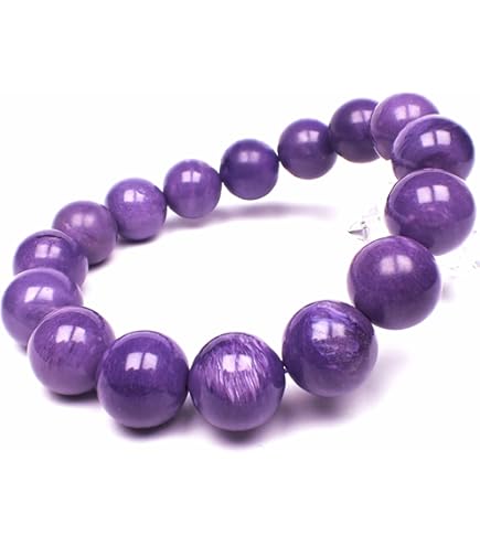 高級天然スギライト　ビーズブレスレット Amazon.co.jp: 天然 14mm パープル スギライト ラウンド