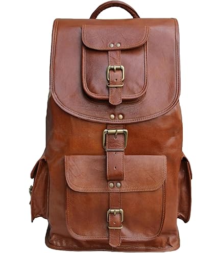 Amazon.co.jp: ビンテージ本革バックパック 男女兼用 レトロ