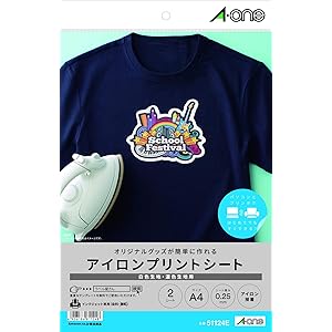 エーワン アイロンプリントシート 濃色生地用 白色生地用 2シート 81124