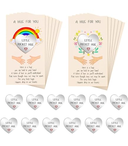 8 Sets Natural Stones Pocket Hug Token Bulk Hug Cards With Heart * Stones Greeting Cards Keepsake Exchange Card Relationship Gift For Colleagues Family Distance Social Present G 601099639883789