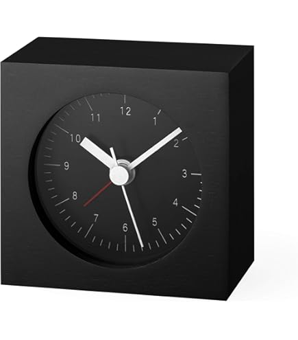 Amazon.co.jp: レムノス(Lemnos) 置き時計 アルミ 黒 エキクロック S