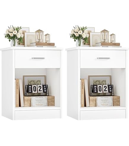 Amazon | Tvilum 4段引き出しデスク モダンホワイト オフィス