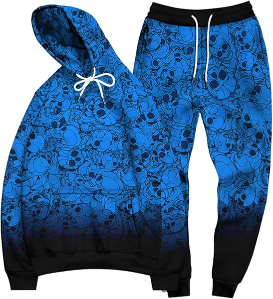 Amade Top and Bottom Set, Sweatshirt, Funny Print, Long Sleeves, Hoodie, Long Pants, Unisex, Set - 1