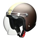 リード工業(LEAD) バイクヘルメット ジェット MOUSSE ムース マットブラウン×アイボリー フリーサイズ (57～60cm未満) 全排気量対応