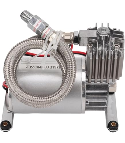 Amazon | 12V 85L/分強化型自動車用エアコンプレッサー 車載式タイヤ