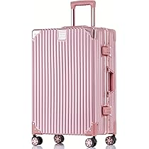 スーツケース アルミフレーム 軽量 キャリーケース 耐衝撃 ピンク XL