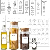 LIV&LOVE Complete 350 Minimalist Pantry Labels for Kitchen Container & Spice Jars|Minimalist Kitchen Labels|Spice Labels|Kitc