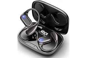 イヤホン bluetooth ワイヤレスイヤホン Aetyt 耳掛け式 ぶるーとゅーす イヤフォン オープンイヤー Type-C急速充電 空気伝導 耳塞がず快適 LEDディスプレイ 落ちない 快適装着感 ランニング スポーツ 片耳/両耳モード 通勤通