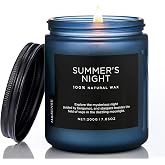 M&SENSE アロマキャンドル サマーズ・ナイト 200g ソイワックス 綿芯 約 50 時間燃焼 | 自然由来 ルームフレグランス ススが出にくい 長時間燃焼 ガラス容器 ホワイトデー 母の日 リラックス ギフト