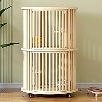 Amazon.co.jp: MBBTAG 丸型 猫 ケージ 木製 1段 /2段 /3段 猫用