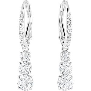 Swarovski スワロフスキー Attract Trilogy Round 3つのホワイトクリスタル と ロジウム…
