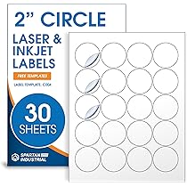 Printable 1 5 Inches Round Sticker Sheets Glossy Round White Printable