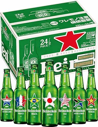 Amazon Co Jp 瓶ビール 夏限定 ハイネケンワールドデザイン 瓶 ピルスナー 日本 330ml 24本 食品 飲料 お酒